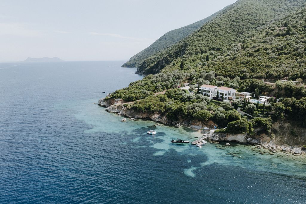 Aerial view of Lefkada JD villa