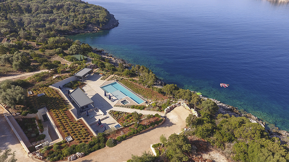 Lefkada UR villa aerial view