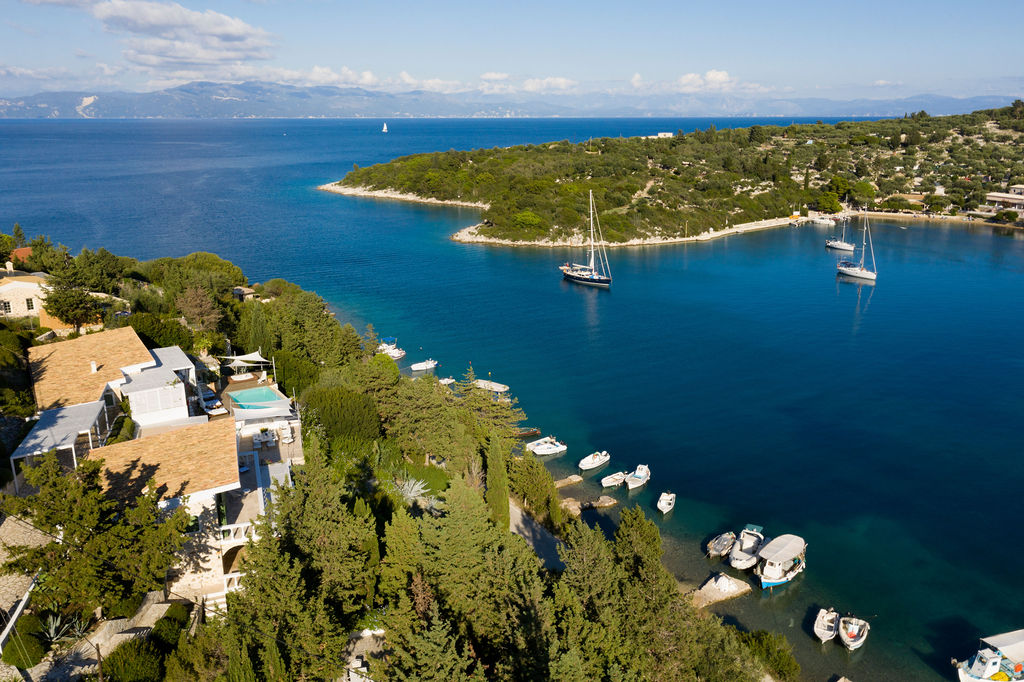 Aerial view of Paxos MGR villa