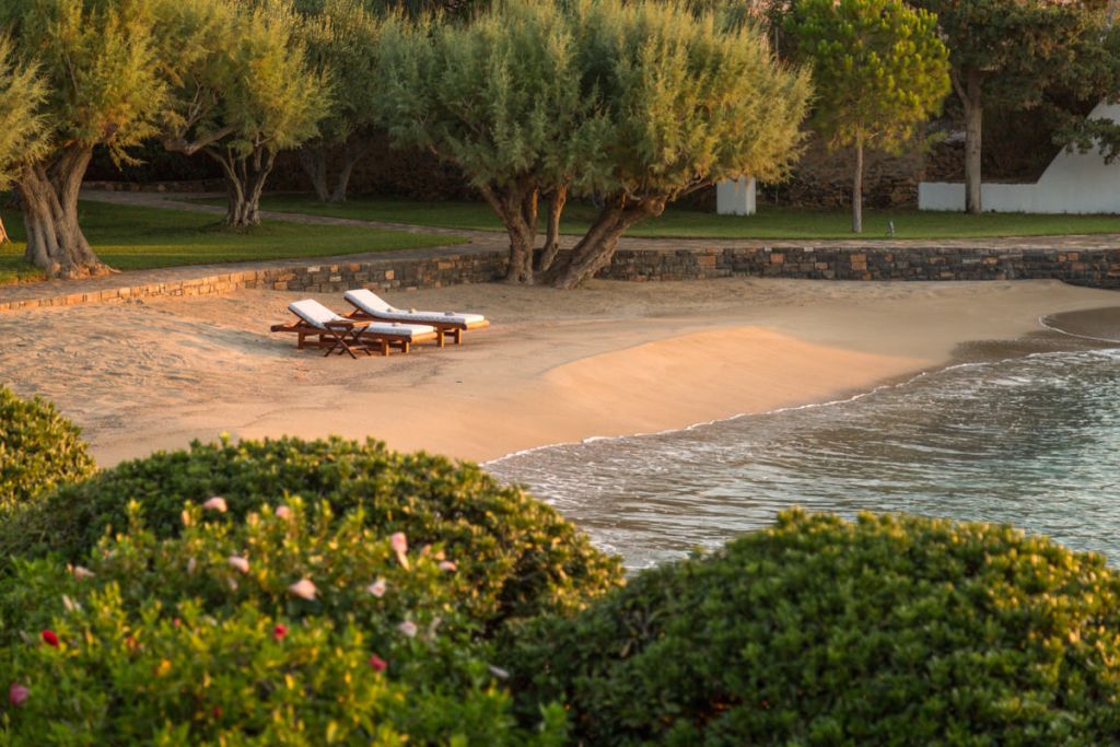 Private beach at Crete Beach Villa