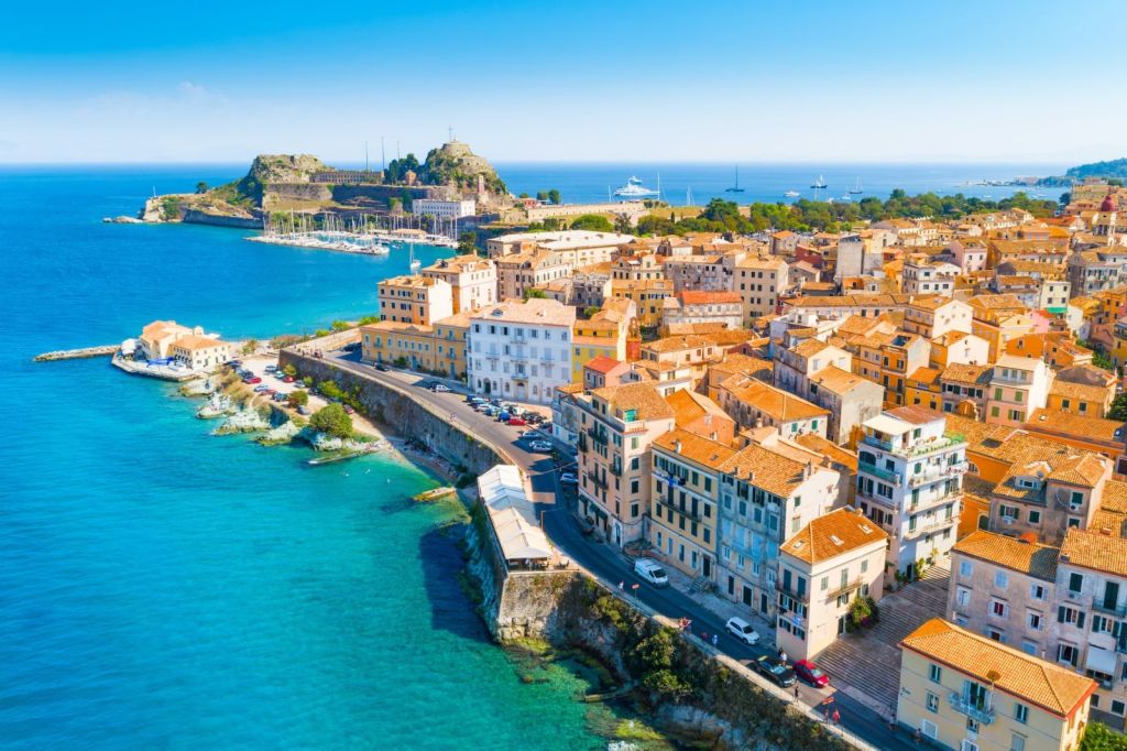 Corfu Old Town and harbour